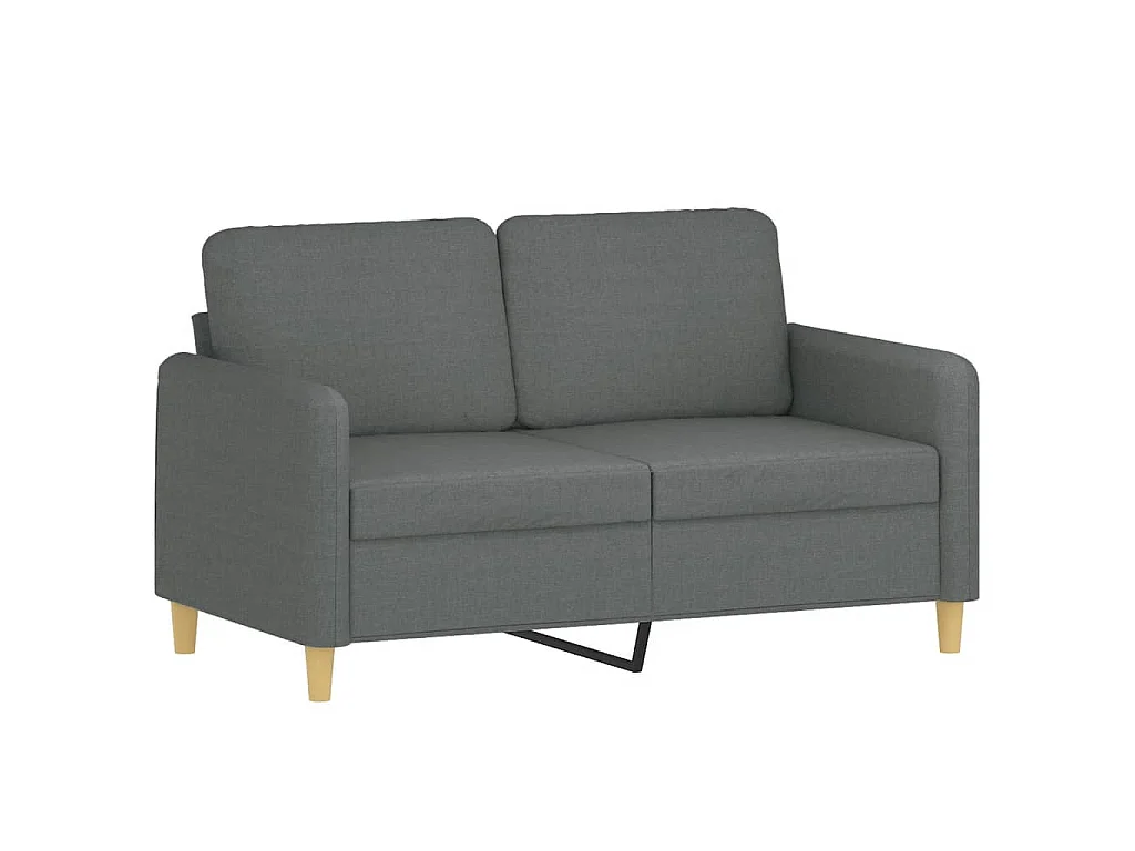 Set di Divani 3 pz con Cuscini Grigio Scuro in Tessuto