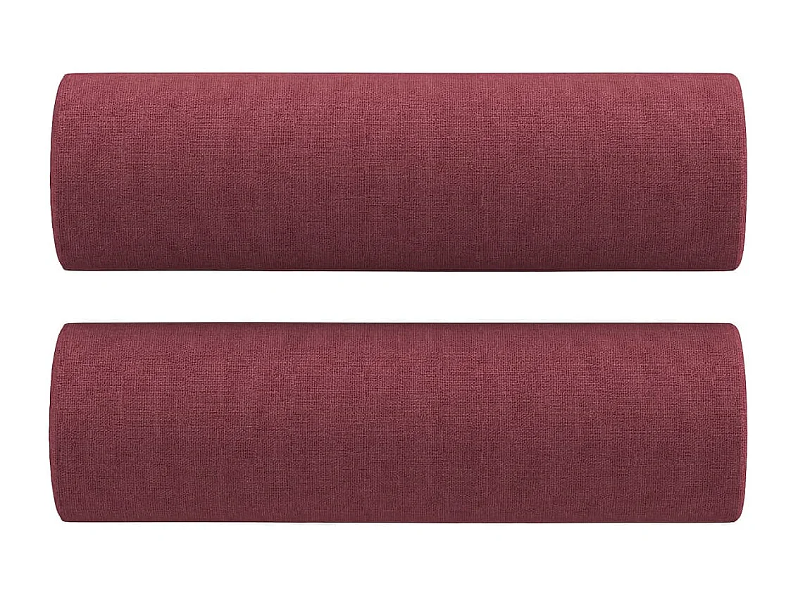 Ensemble de canapés 3 pcs avec coussins rouge bordeaux tissu