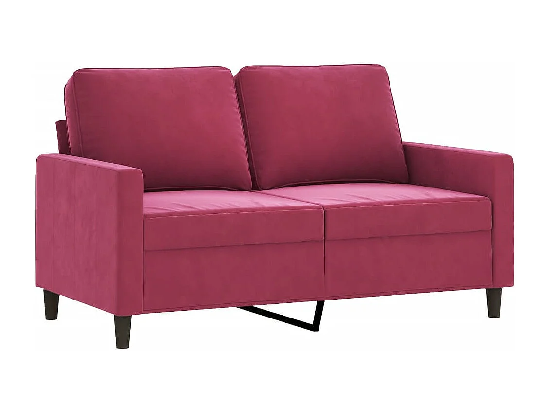 3-delige Loungeset met kussens fluweel wijnrood