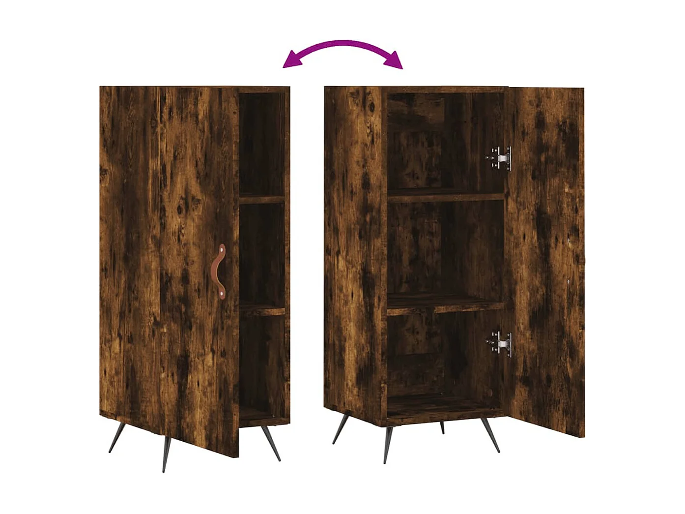 Buffet Chêne fumé 34,5x34x90 cm Bois d'ingénierie