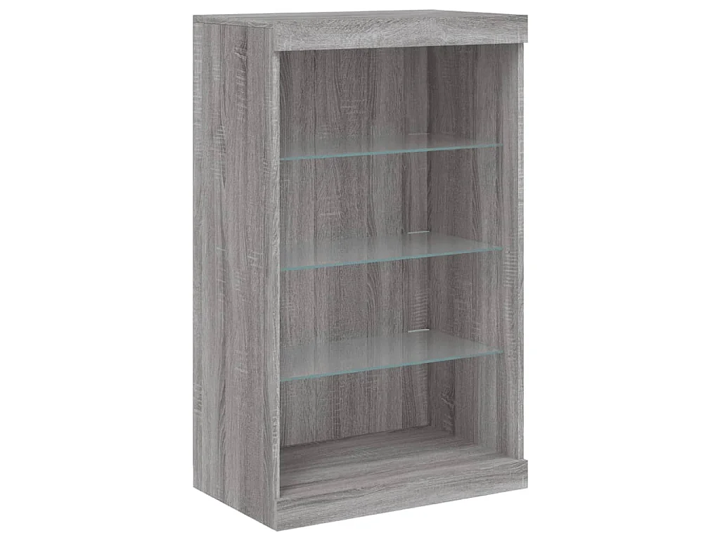 Sideboards mit LED-Leuchten 3 Stk. Grau Sonoma Holzwerkstoff