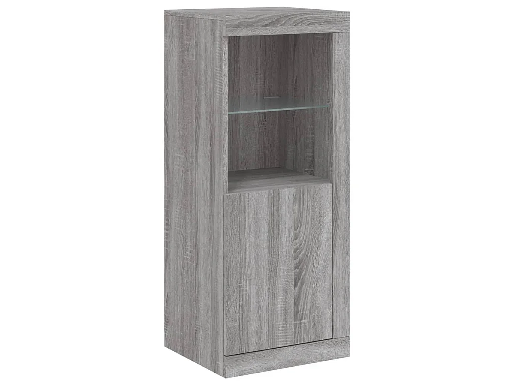 Sideboards mit LED-Leuchten 3 Stk. Grau Sonoma Holzwerkstoff