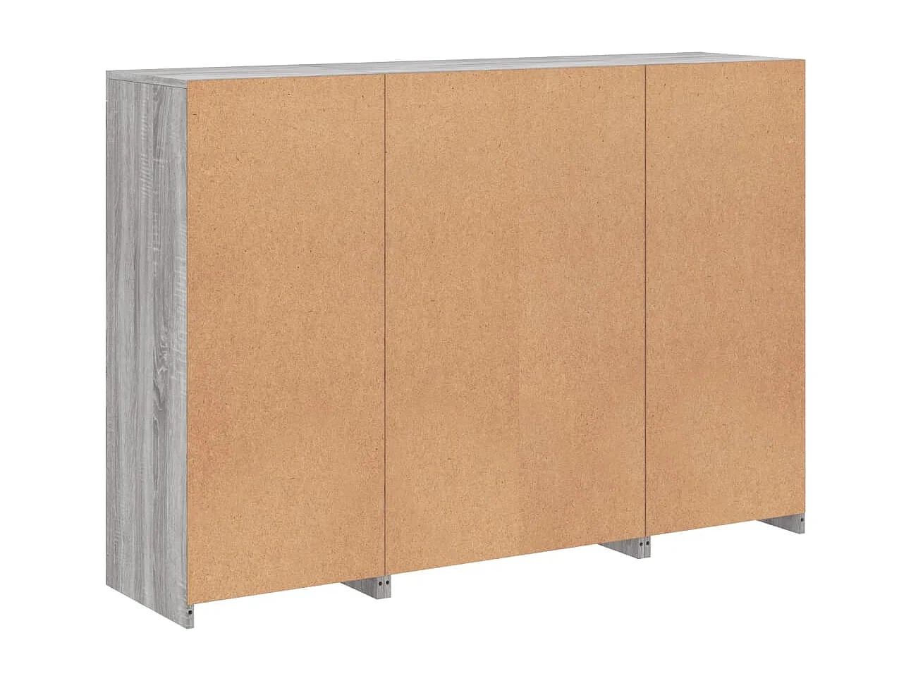 Sideboards mit LED-Leuchten 3 Stk. Grau Sonoma Holzwerkstoff