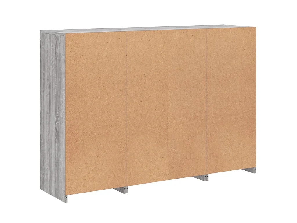 Sideboards mit LED-Leuchten 3 Stk. Grau Sonoma Holzwerkstoff