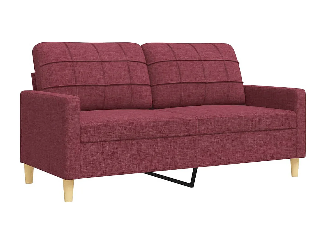 Set di Divani 2 pz Rosso Vino in Tessuto