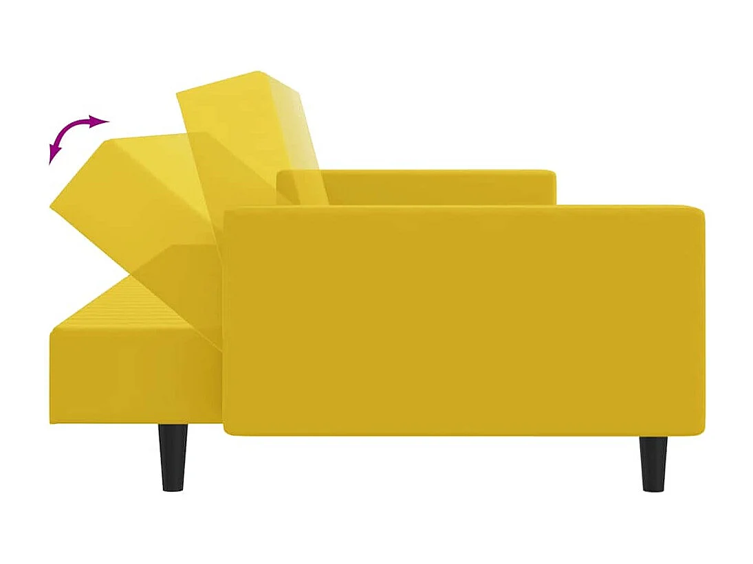 Ensemble de canapés 2 pcs jaune velours