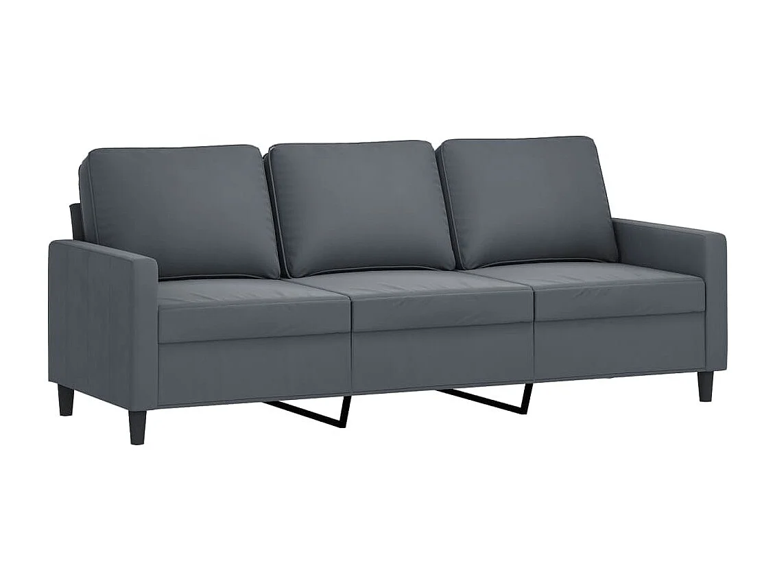 Ensemble de canapés 3 pcs avec coussins Gris foncé Velours