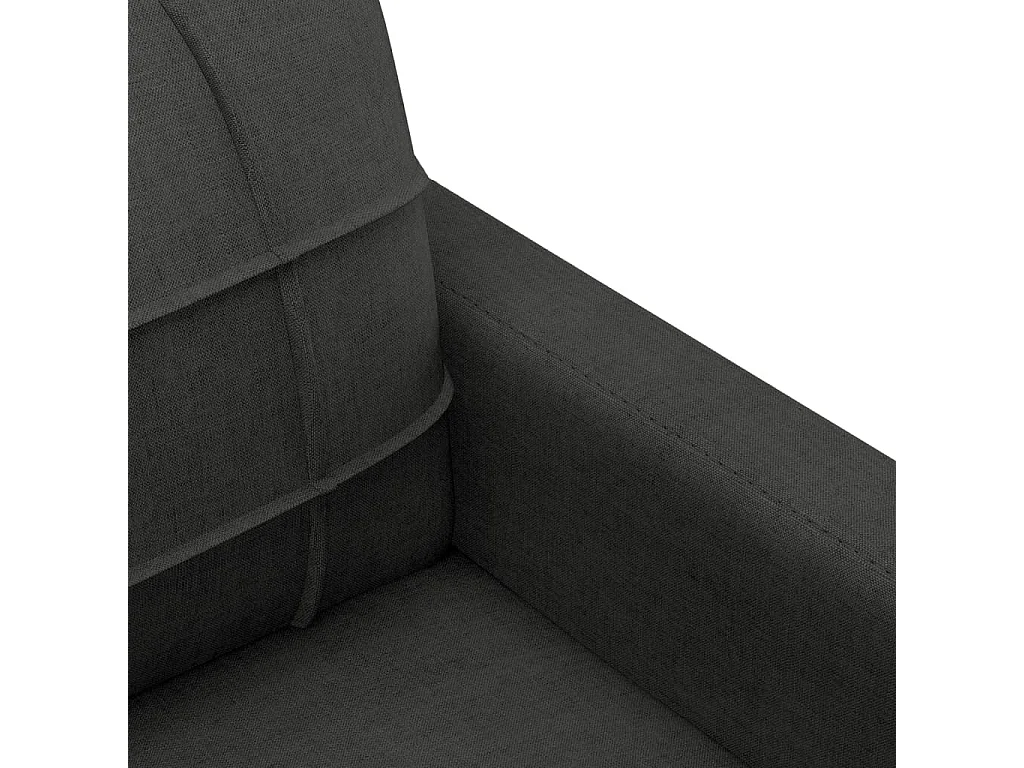 3-delige Loungeset met kussens stof zwart