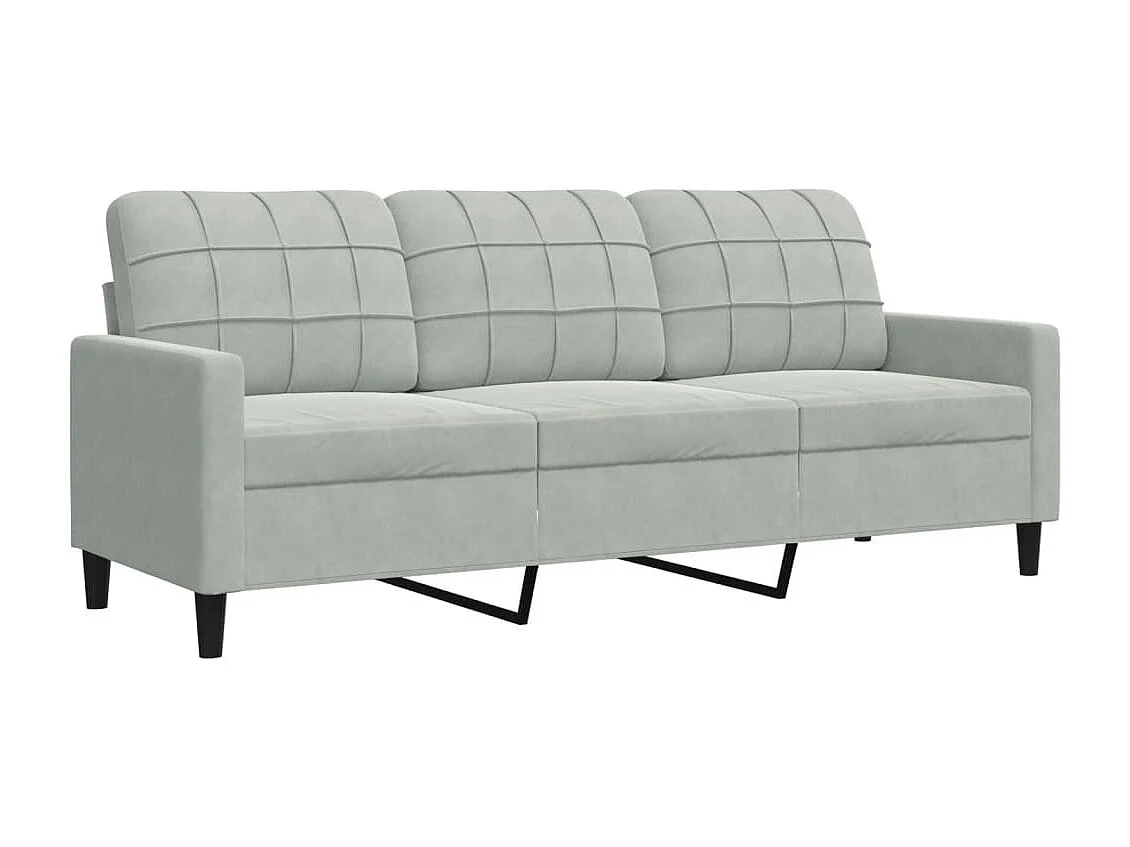 Ensemble de canapés 2 pcs avec coussins Gris clair Velours