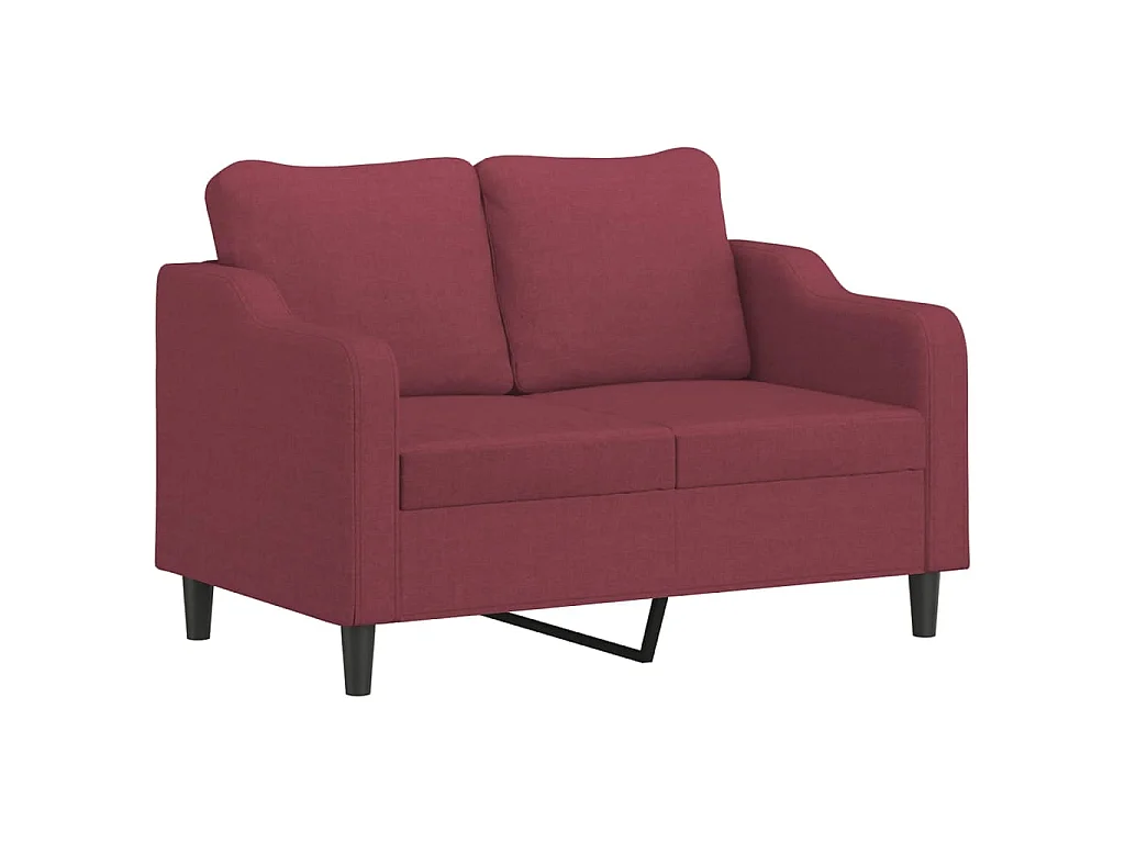 Ensemble de canapés 4 pcs avec coussins rouge bordeaux tissu