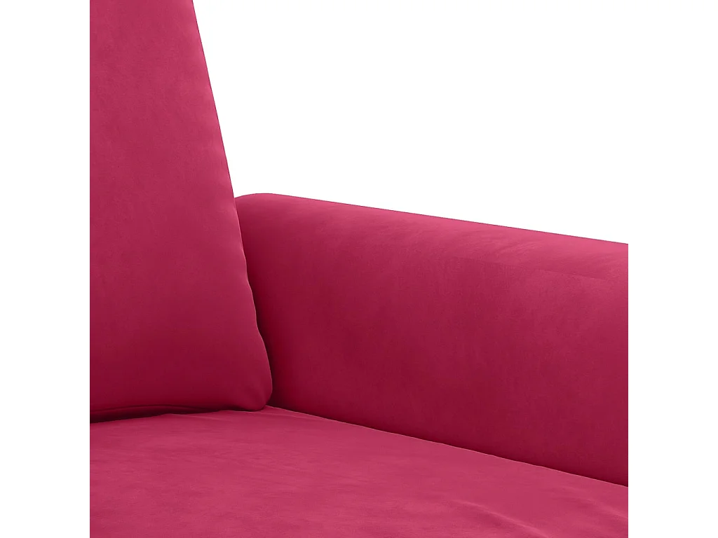 Ensemble de canapés 2 pcs avec coussins rouge bordeaux velours