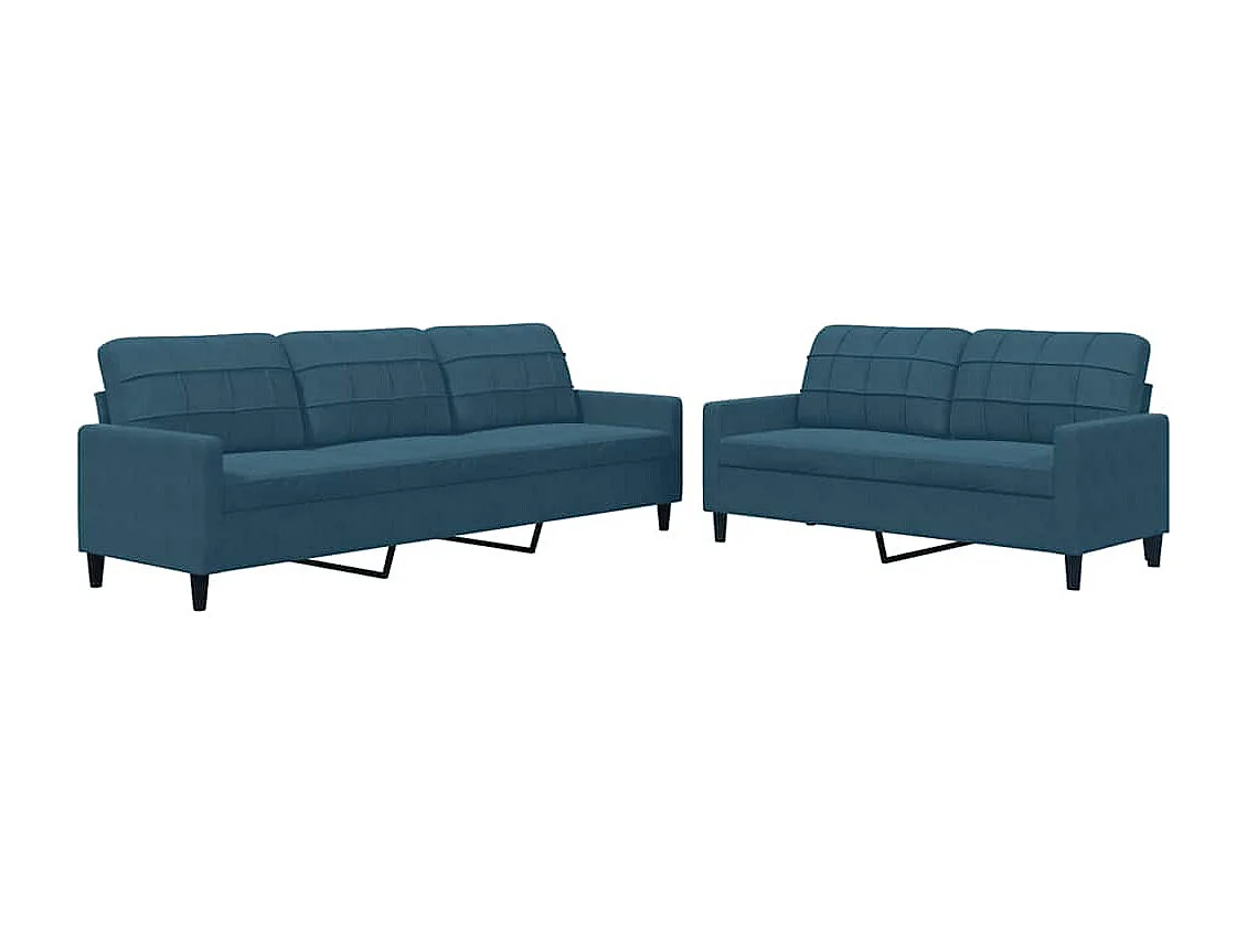 2-delige Loungeset met kussens fluweel blauw