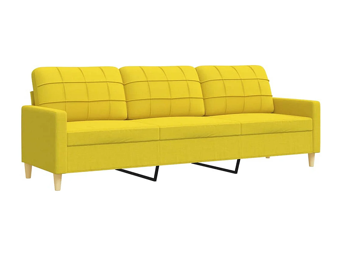 Ensemble de canapés 3 pcs avec repose-pied jaune clair tissu