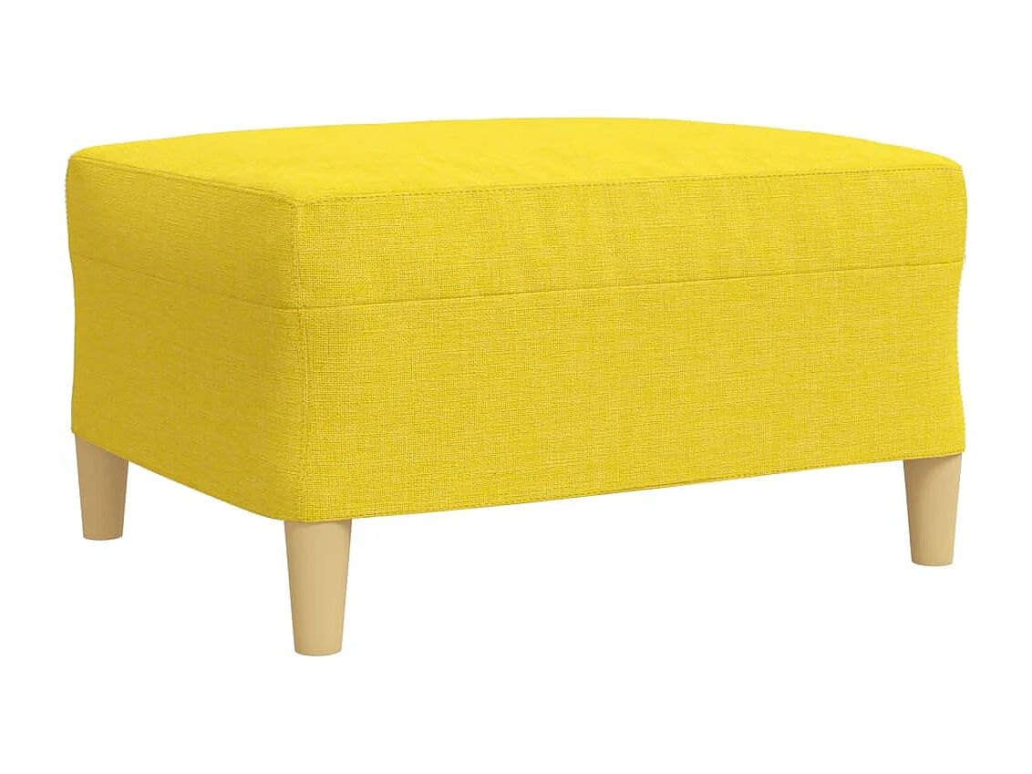Ensemble de canapés 3 pcs avec repose-pied jaune clair tissu