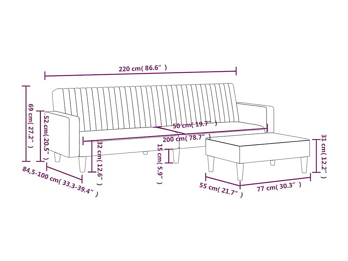 Set di Divani 2 pz Grigio in Similpelle
