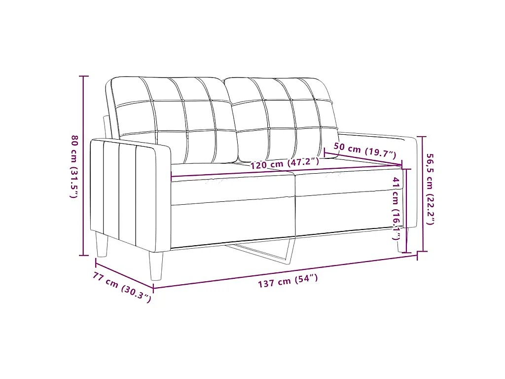 Ensemble de canapés 2 pcs avec coussins et traversins velours