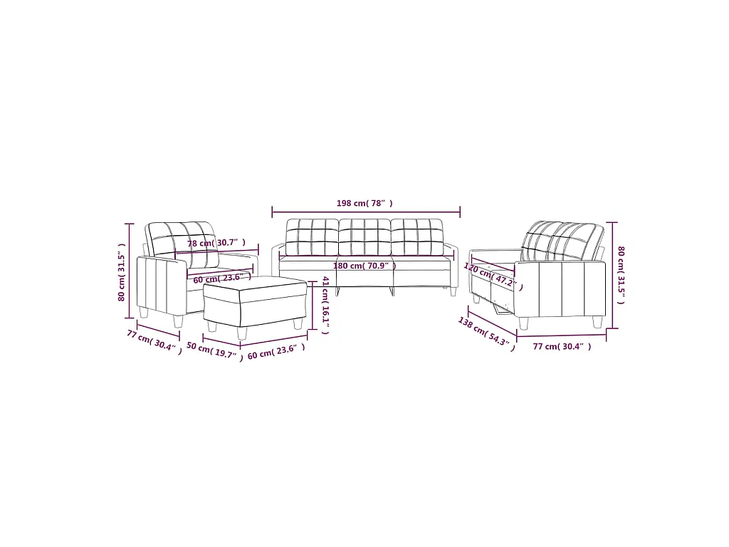 Ensemble de canapés 4 pcs avec coussins Noir Similicuir