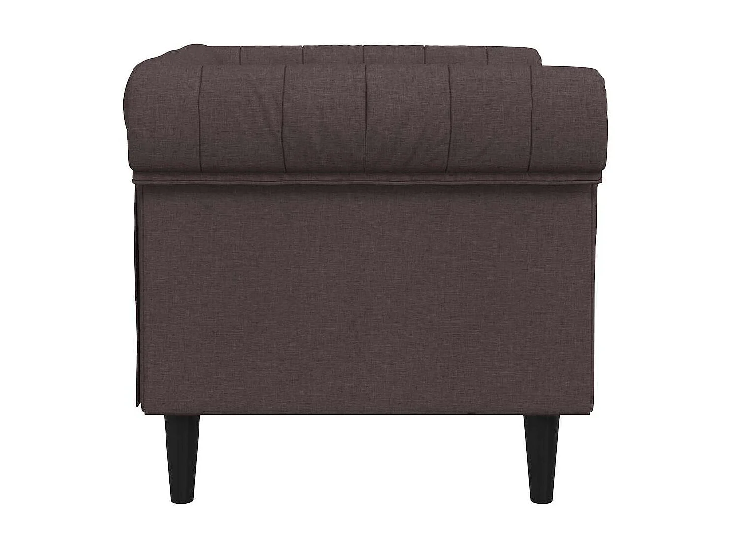 Fauteuil Chesterfield marron foncé tissu