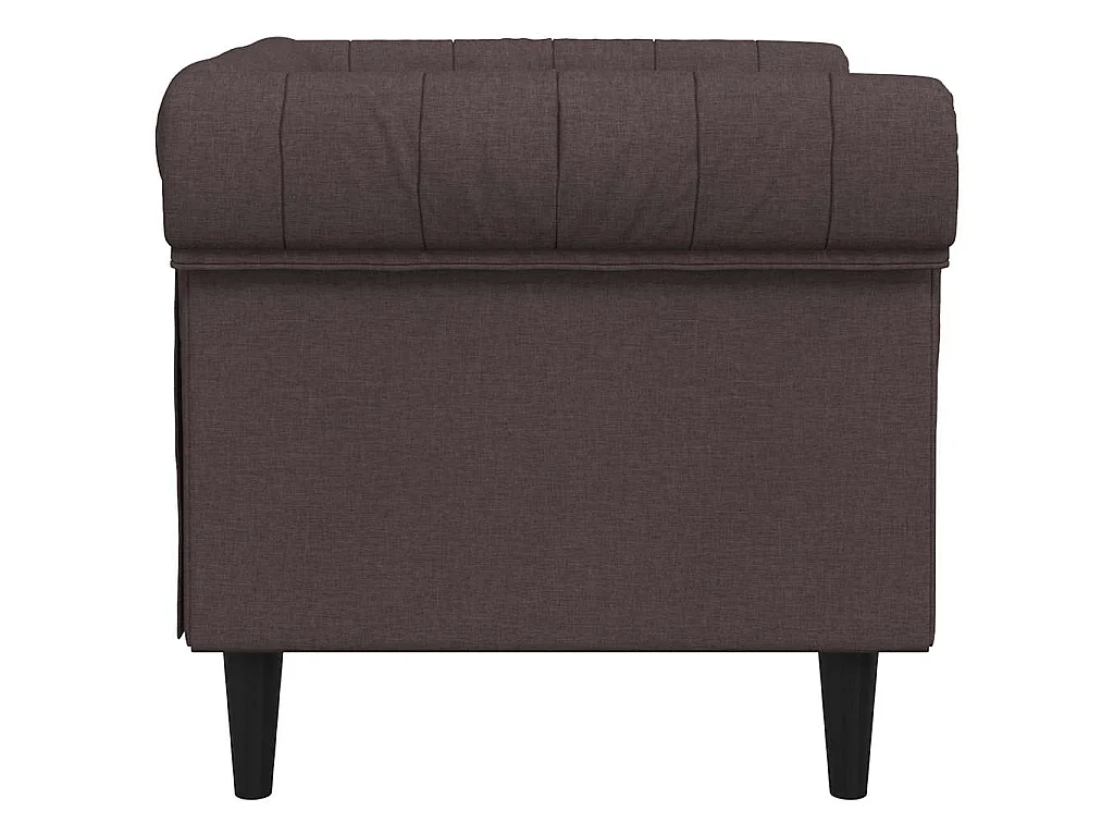 Fauteuil Chesterfield marron foncé tissu