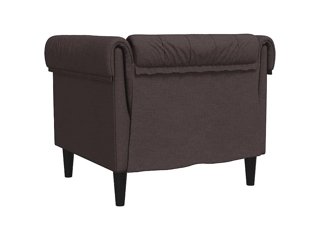 Fauteuil Chesterfield marron foncé tissu