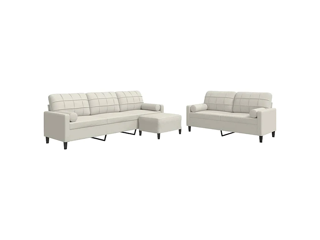 Ensemble de canapés 3 pcs avec coussins et traversins velours