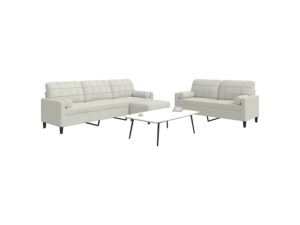 Ensemble de canapés 3 pcs avec coussins et traversins velours