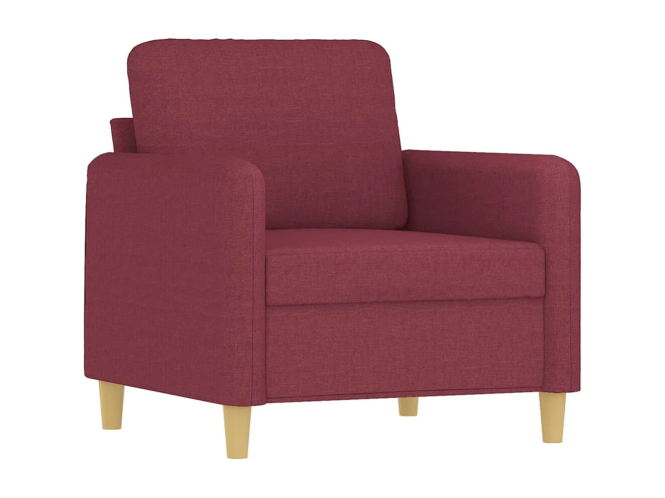 Poltrona con Poggiapiedi Rosso Vino 60 cm in Tessuto