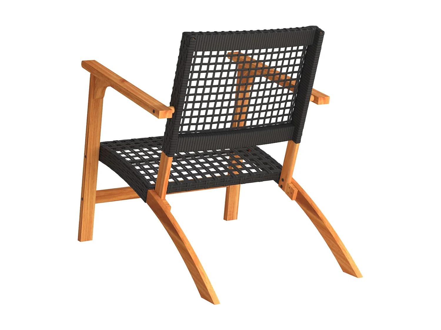 Chaises de jardin lot de 2 noir résine tressée et bois d’acacia