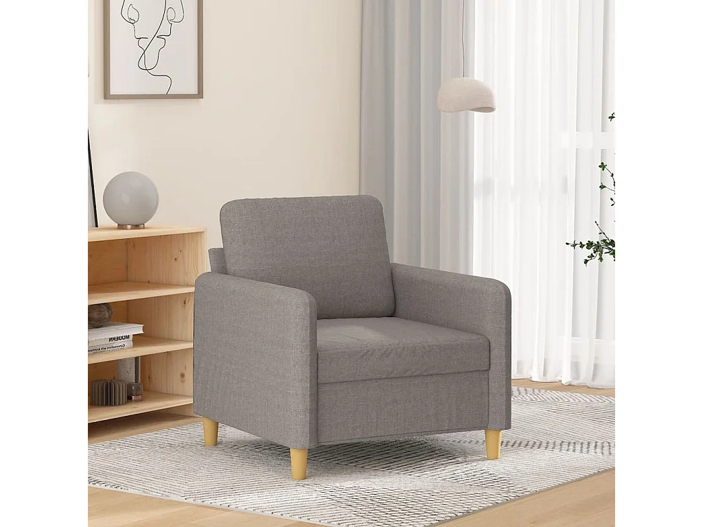 Fauteuil Taupe 60 cm Tissu