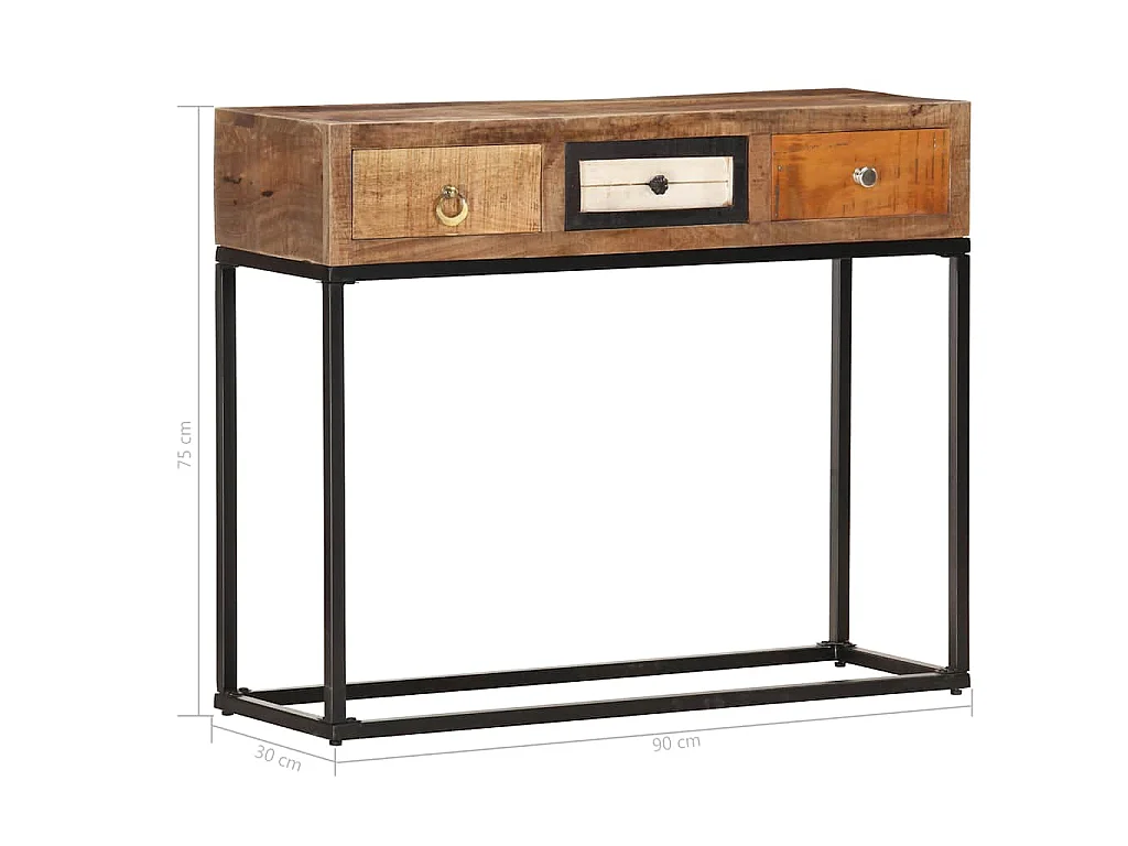 Table console Doré 90x30x75 cm Bois de récupération massif