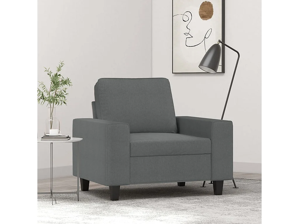 Fauteuil Gris foncé 60 cm Tissu