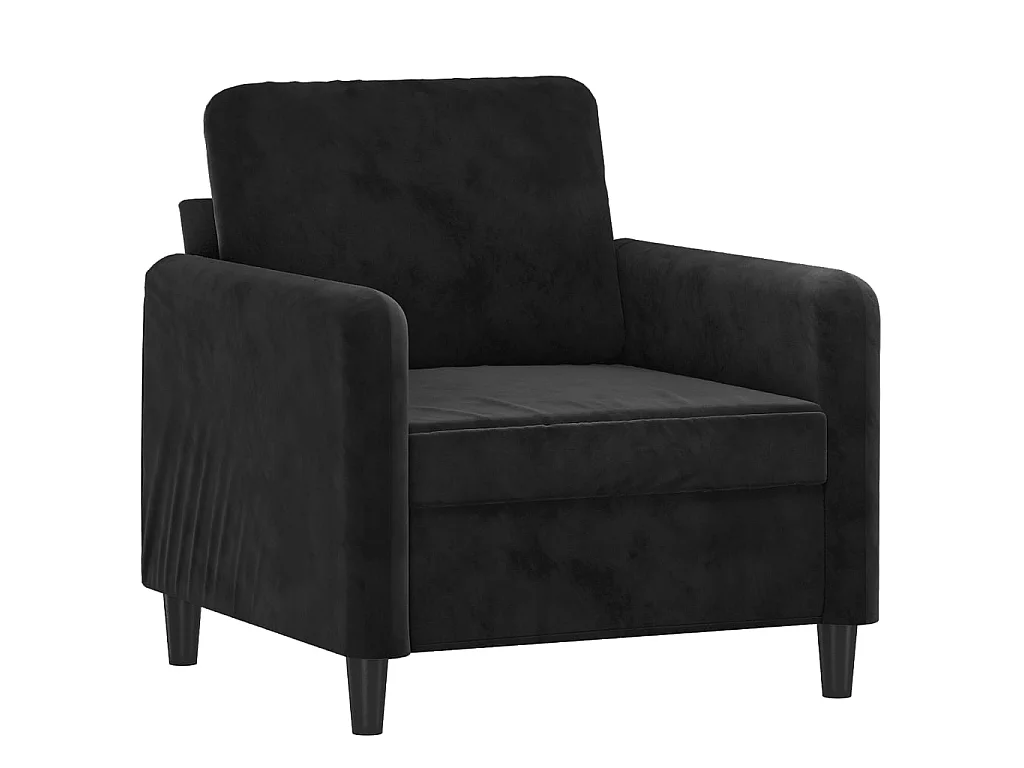 Fauteuil Noir 60 cm Velours