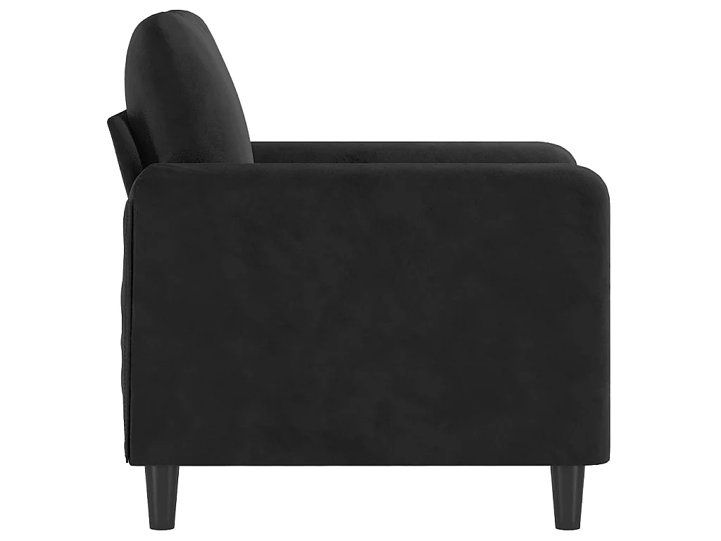 Fauteuil Noir 60 cm Velours