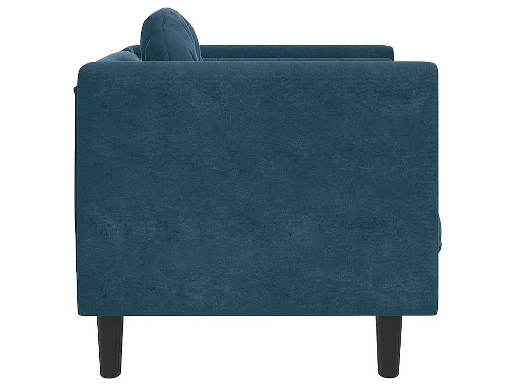 Sessel mit Kissen Blau Samt