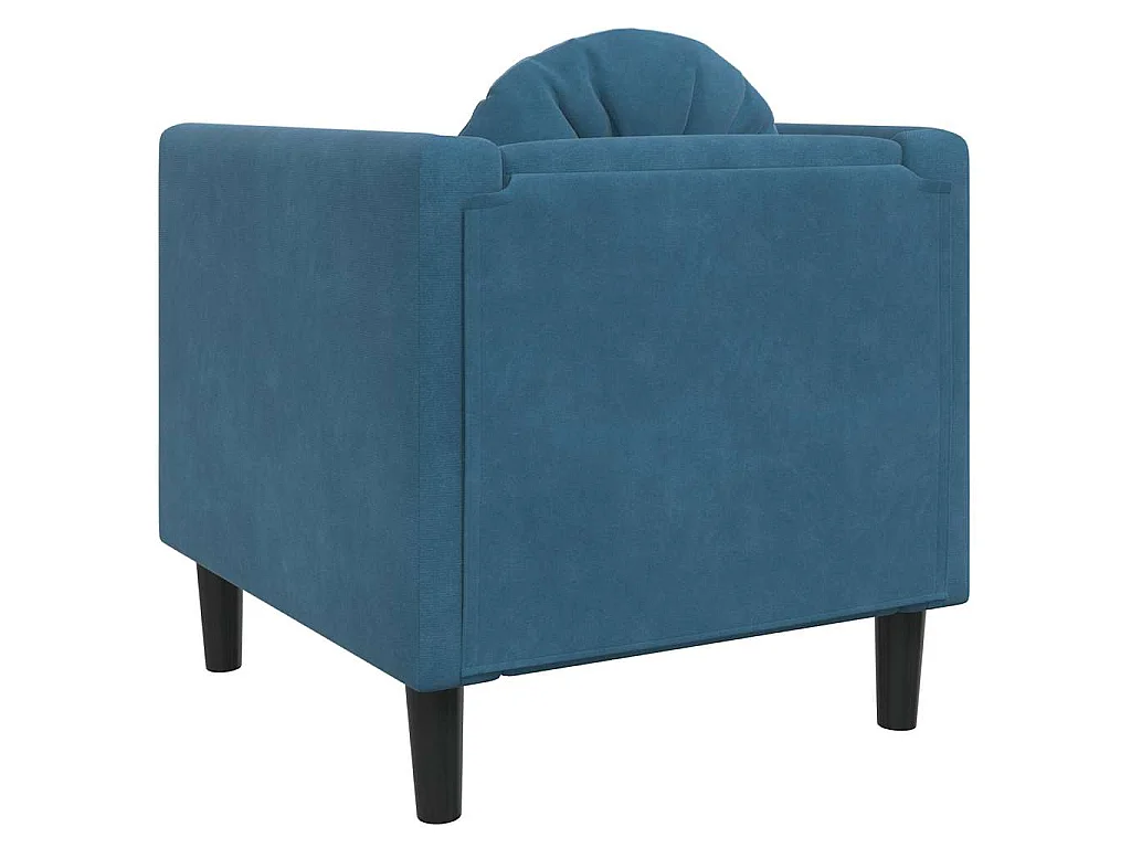 Sessel mit Kissen Blau Samt