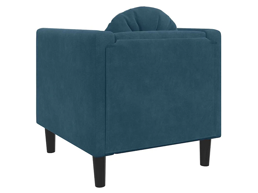 Fauteuil avec coussin bleu velours