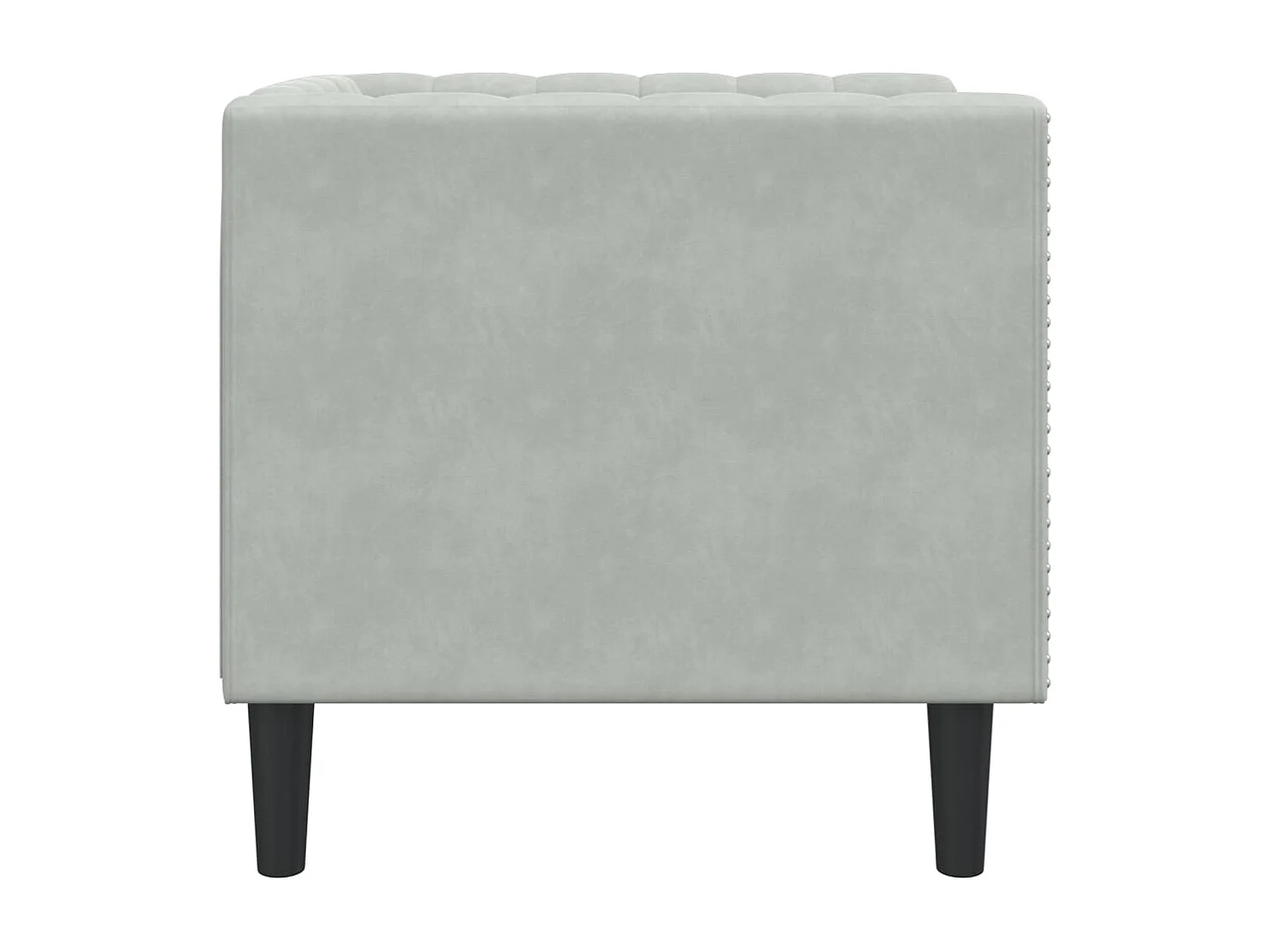 Chesterfield-Sessel Hellgrau Samt
