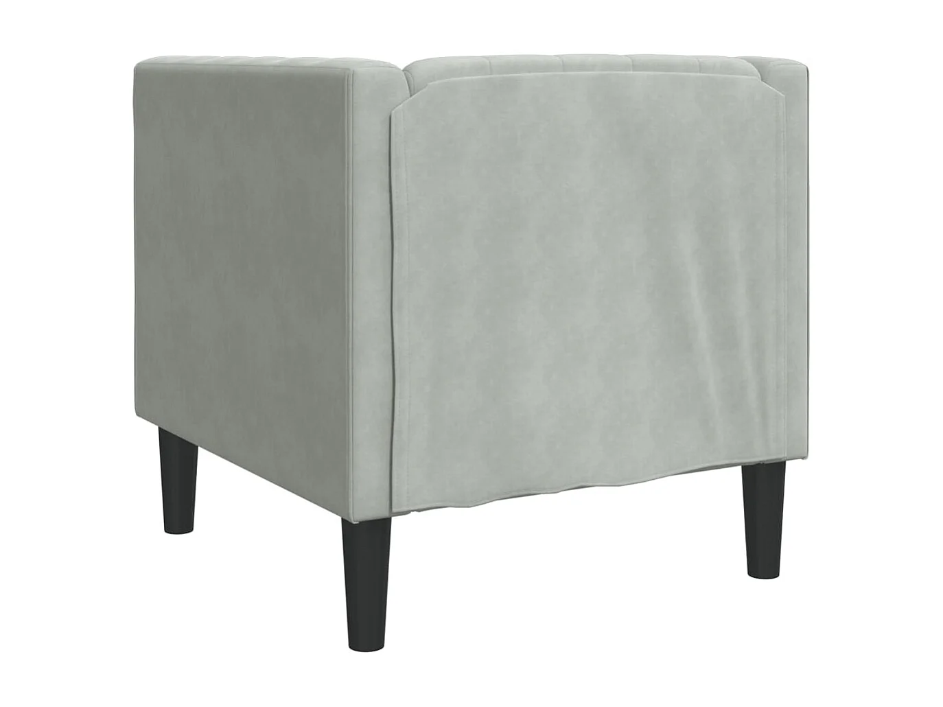 Chesterfield-Sessel Hellgrau Samt