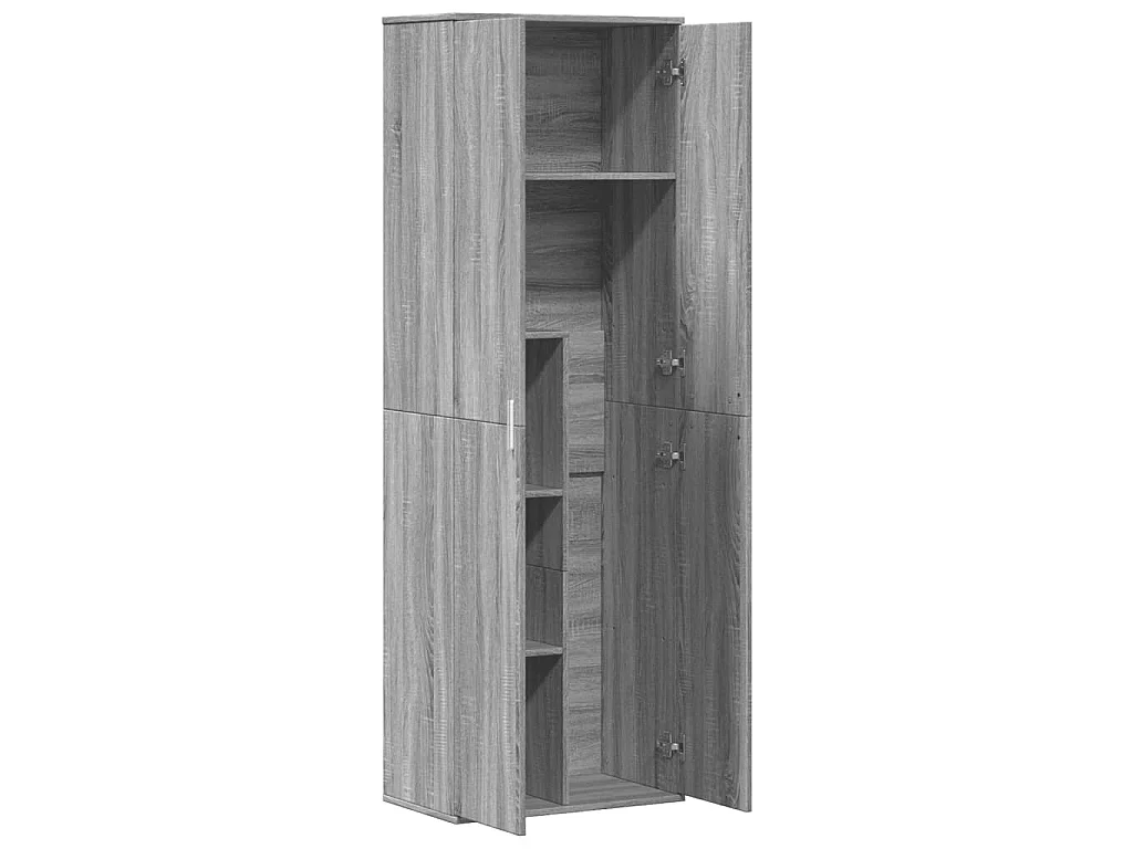 Hoge kast 60x35x180 cm bewerkt hout grijs sonoma eikenkleurig