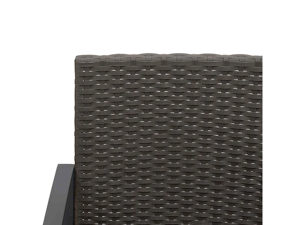 5 pcs conjunto jantar p/ jardim c/ almofadões vime PP castanho