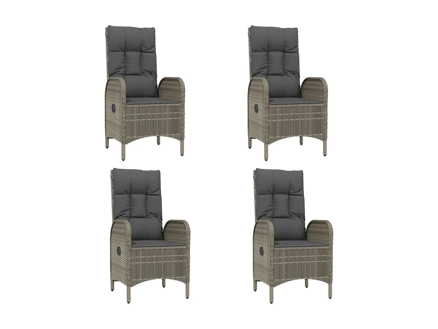 Set da Pranzo da Giardino 5 pz con Cuscini in Polyrattan Grigio