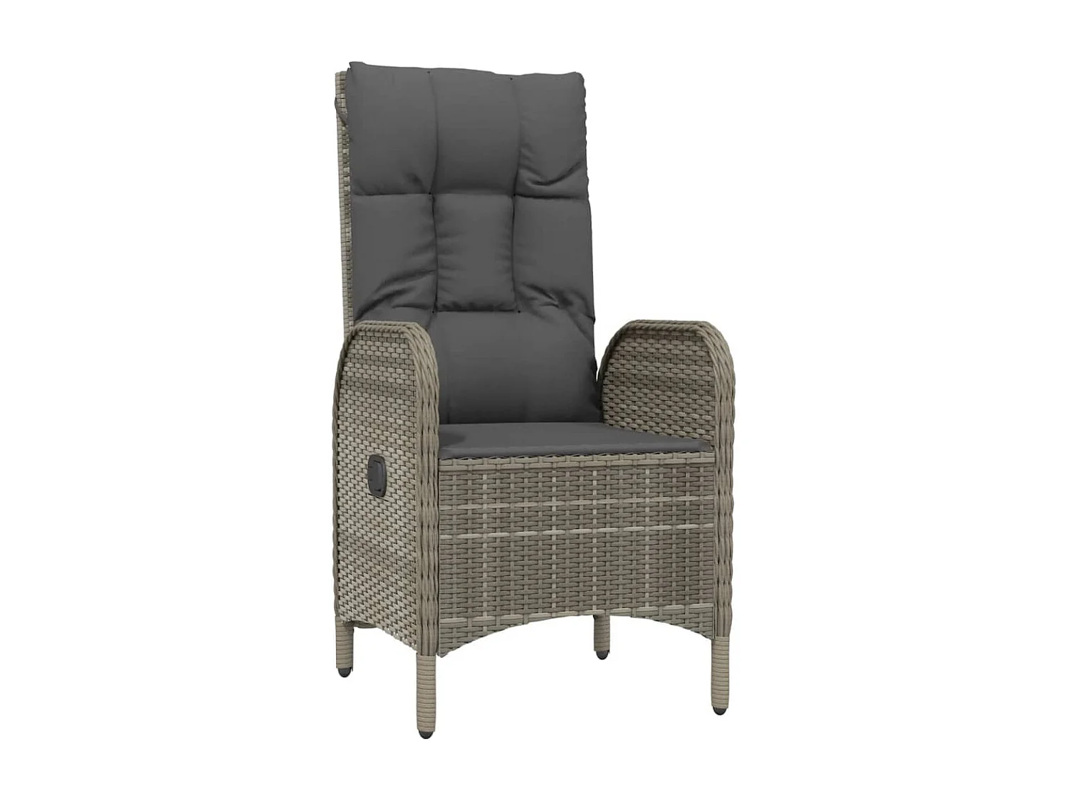 Set da Pranzo da Giardino 5 pz con Cuscini in Polyrattan Grigio