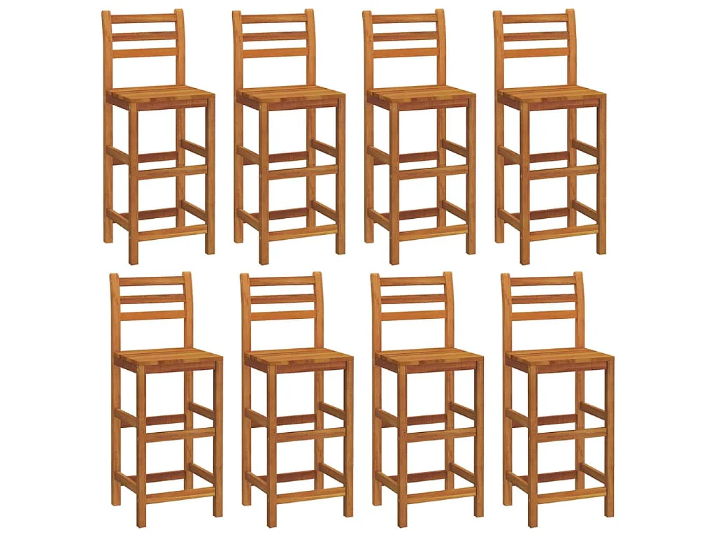 Ensemble de bar de jardin 9 pcs Bois d'acacia solide