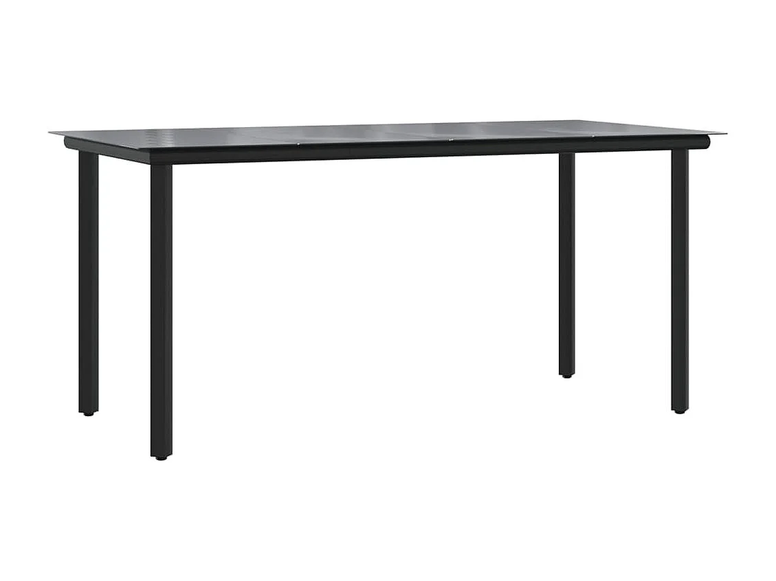 Set da Pranzo da Giardino 5 pz Nero e Marrone in Polyrattan