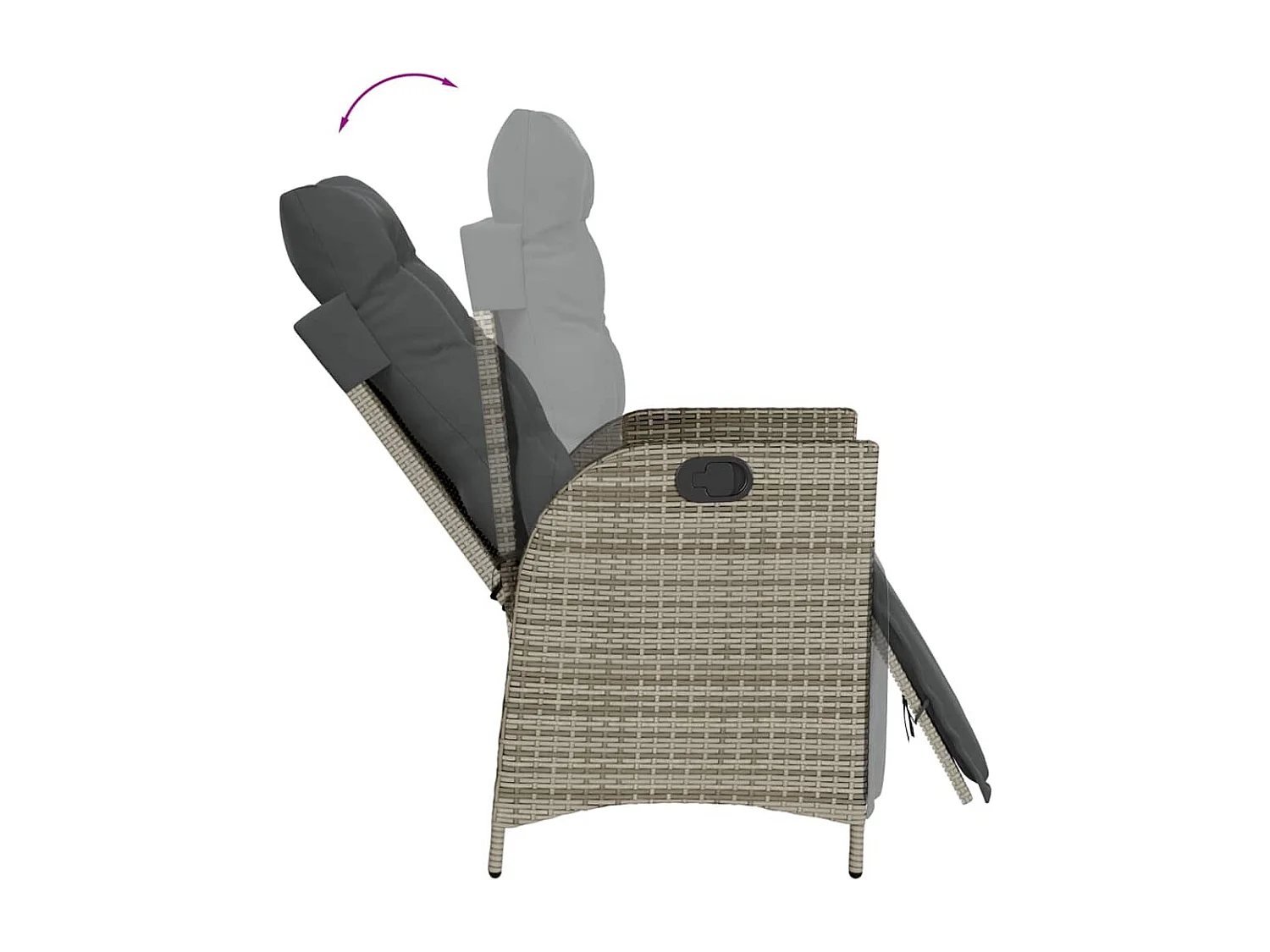 Ensemble à manger de jardin 5 pcs coussins gris résine tressée