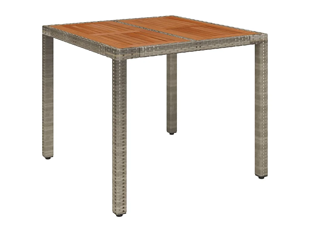 Set da Pranzo da Giardino 5 pz con Cuscini in Polyrattan Grigio