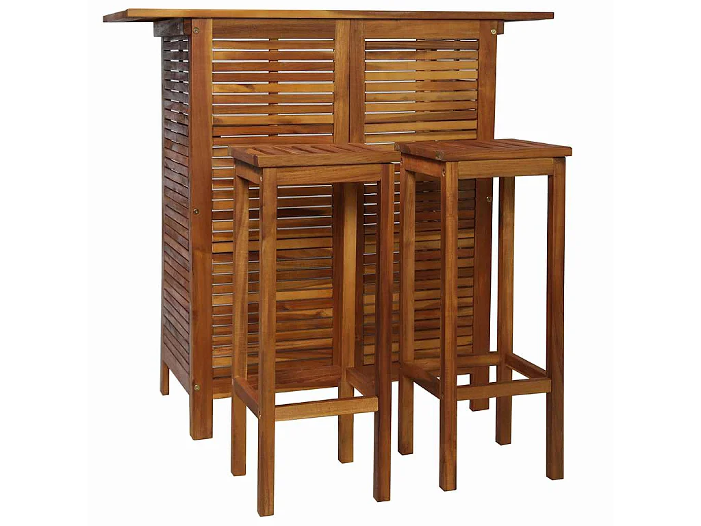 Table et chaises de bar 3 pcs Bois d'acacia massif