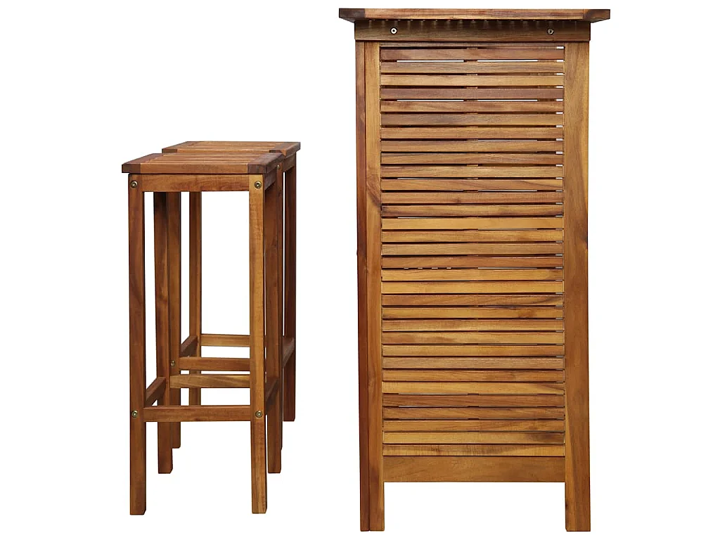 Table et chaises de bar 3 pcs Bois d'acacia massif