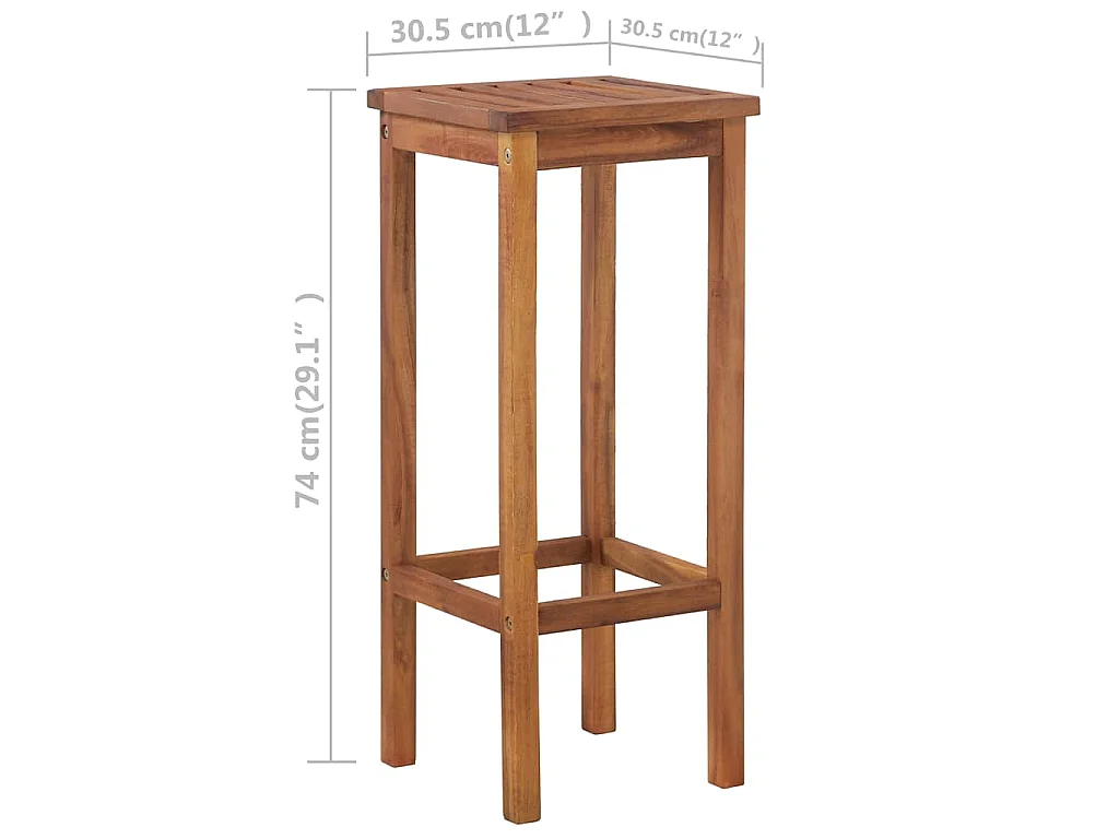 Table et chaises de bar 3 pcs Bois d'acacia massif