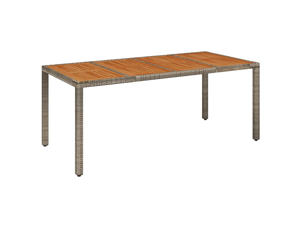 9-tlg. Garten-Essgruppe mit Kissen Grau Poly Rattan